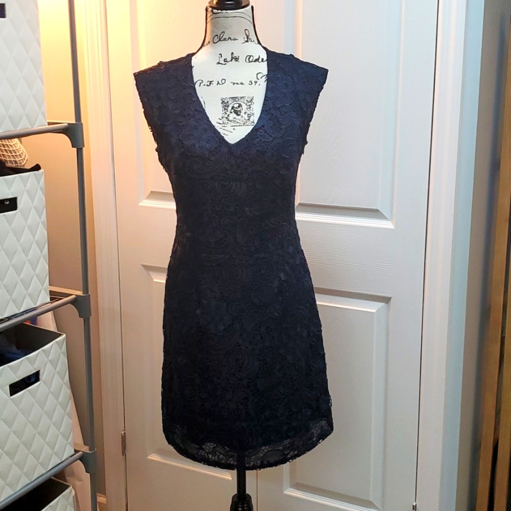 MM Couture Navy Lace Dress